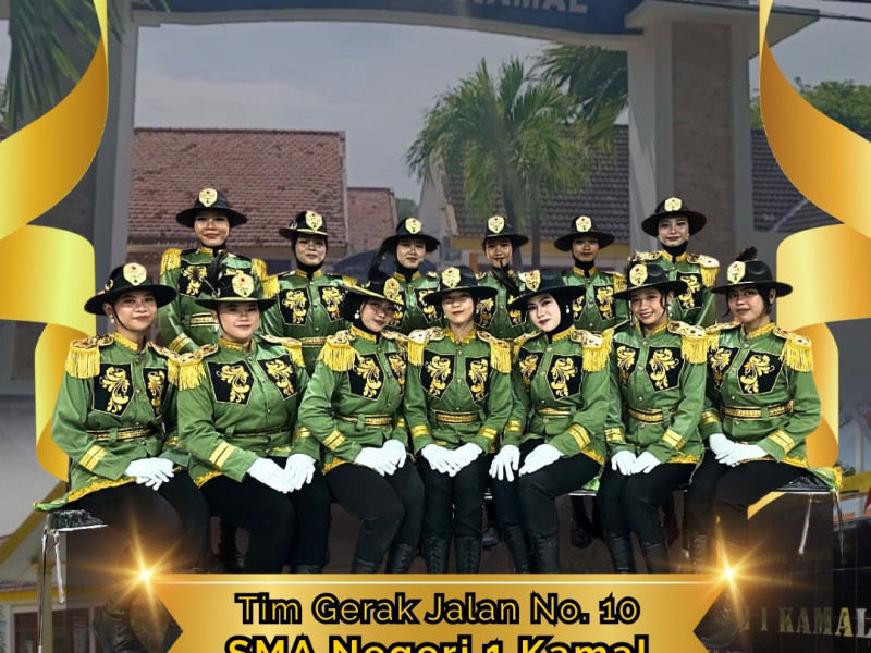 Tim Gerak Jalan No. 10 SMA Negeri 1 Kamal Raih Juara 1 Gerak Jalan Putri